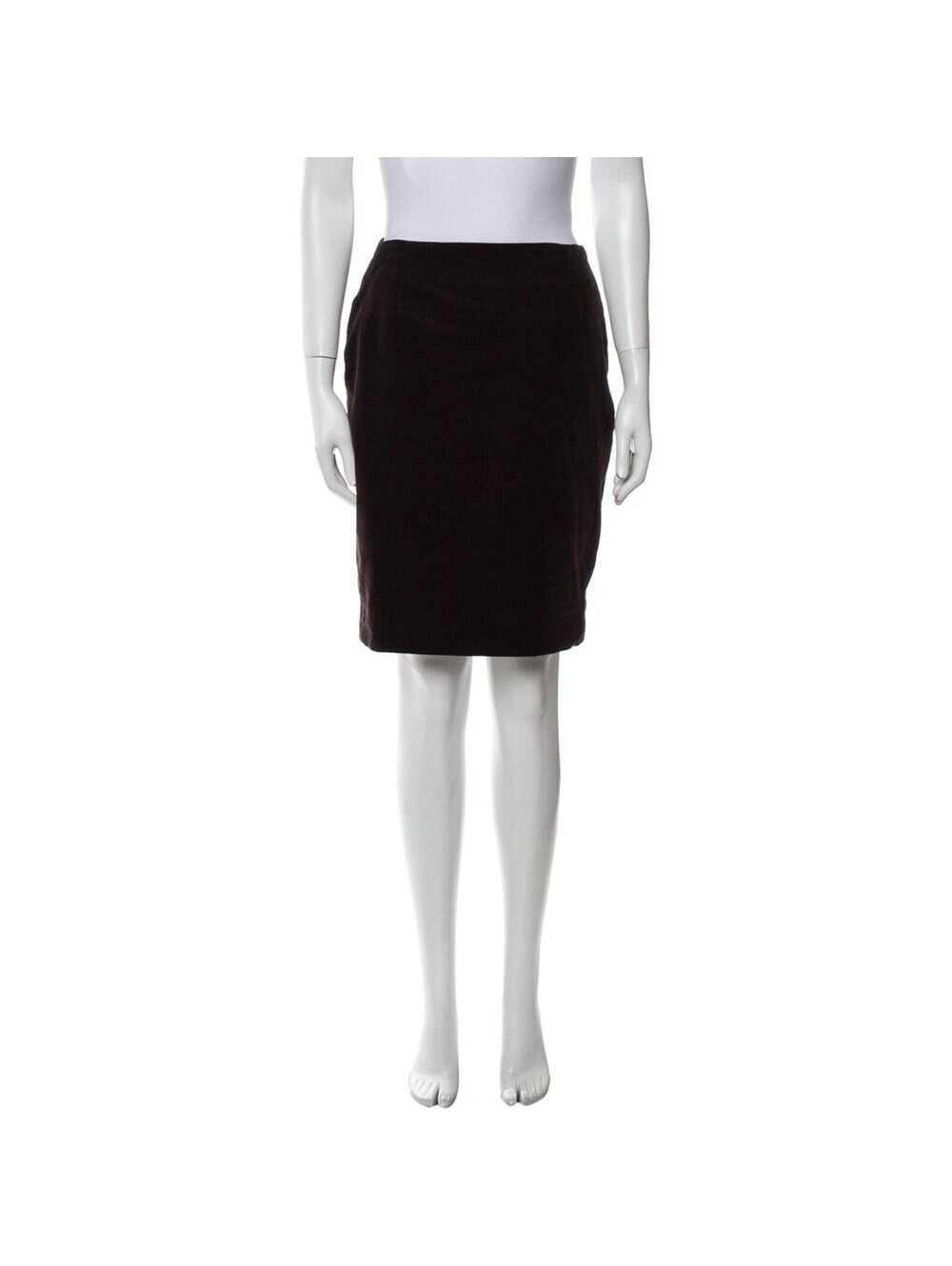Louis Feraud Brown Corduroy Knee-Length Straight Pencil Skirt Size 10